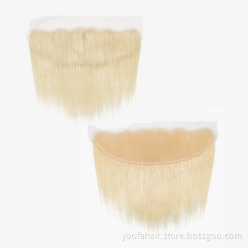 Dropshipping 613 Blonde 13x4 Transparent Lace Frontal 100% Virgin Brazilian Raw Human Hair 613 Blonde HD Lace Front with Bundles